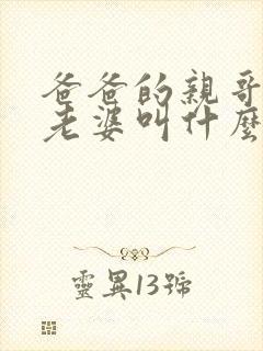 爸爸的亲哥哥的老婆叫什么称呼