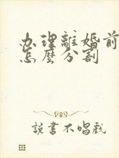 办理离婚前财产怎么分割