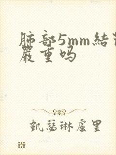 肺部5mm结节严重吗