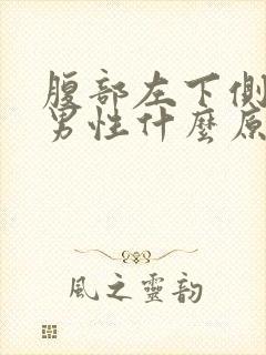 腹部左下侧疼痛男性什么原因