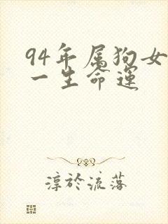 94年属狗女的一生命运封面