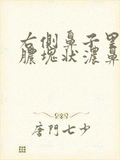 右侧鼻子里有黄脓块状浓鼻涕