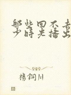 那些回不去的年少时光播出时间封面