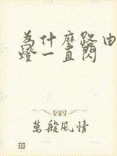 为什么路由器的灯一直闪