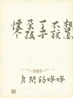 怀孕了不想要这个孩子该怎么办