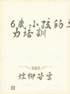 6岁小孩的专注力培训