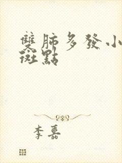 双肺多发小结节斑点