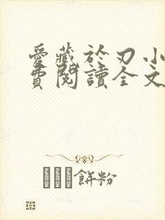 爱藏于刃小说免费阅读全文最新章节