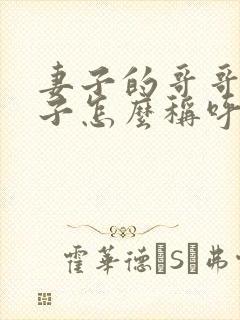 妻子的哥哥的妻子怎么称呼