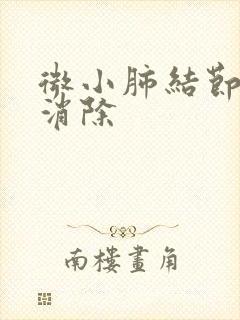 微小肺结节如何消除