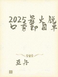 2025最火脱口秀节目单
