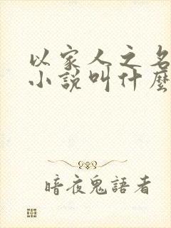 以家人之名原著小说叫什么名字封面