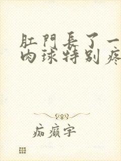 肛门长了一个小肉球特别疼