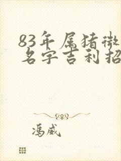 83年属猪微信名字吉利招财