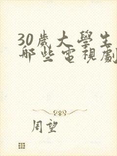 30岁大学生有哪些电视剧