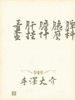 看肝胆胰脾肾检查挂什么科