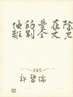 他的爱在除夕夜离别全文免费阅读