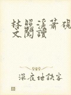 林照溪萧砚川全文阅读