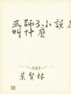 巫师3小说原著叫什么