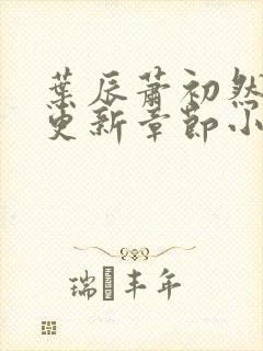 叶辰萧初然最新更新章节小说