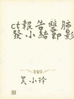 ct报告双肺多发小结节影