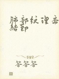 肺部纹理紊乱肺结节