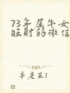 73年属牛女最旺财的微信网名