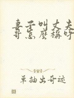 妻子叫丈夫的哥哥怎么称呼封面