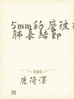 5mm的磨玻璃肺长结节