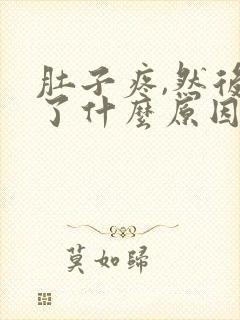 肚子疼,然后吐了什么原因?