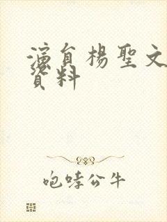 演员杨圣文个人资料