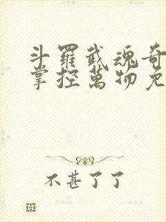 斗罗武魂奇门阵掌控万物免费阅读