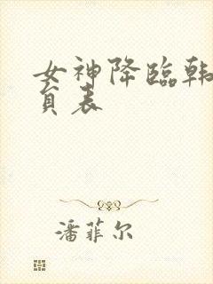 女神降临韩剧演员表