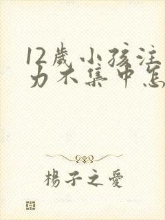 12岁小孩注意力不集中怎么训练封面