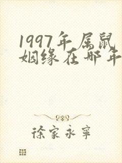 1997年属鼠姻缘在哪年
