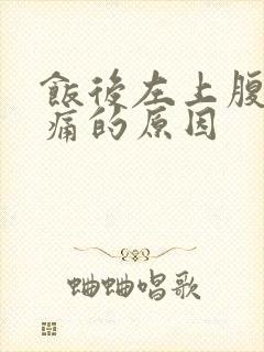 饭后左上腹部疼痛的原因