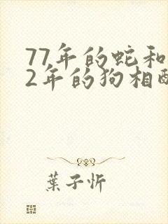 77年的蛇和82年的狗相配吗