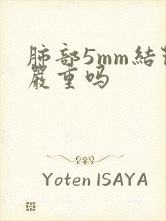 肺部5mm结节严重吗封面