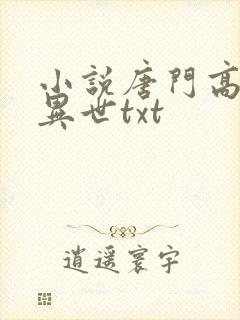 小说唐门高手在异世txt