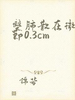 双肺散在微小结节0.3cm封面