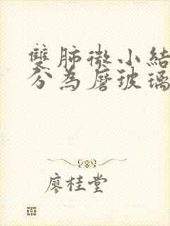 双肺微小结节部分为磨玻璃结节