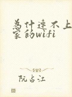 为什连不上自己家的wifi