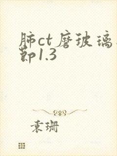 肺ct磨玻璃结节1.3