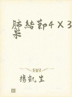 肺结节4×3毫米封面