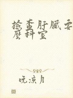 检查肝脏要挂什么科室