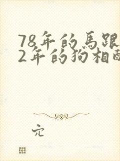 78年的马跟82年的狗相配吗封面
