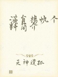 演员杨帆个人资料简介封面