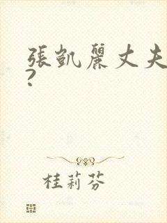 张凯丽丈夫是谁?封面