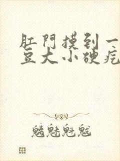 肛门摸到一个黄豆大小硬疙瘩