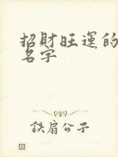 招财旺运的微信名字封面